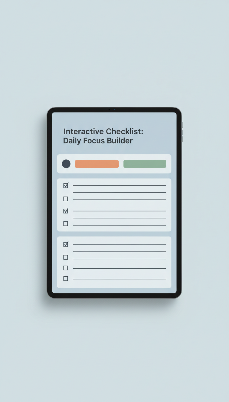 Interactive checklist: daily focus builder